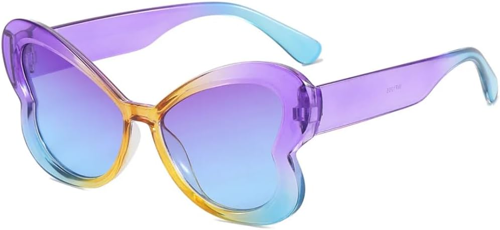 

Солнцезащитные очки для мужчин и женщин - защита UV400 - леопардовый принт, градиентные конфетные цвета, панк-стиль, для занятий спортом на открытом воздухе и вождения DSVIGF, Purple Blue