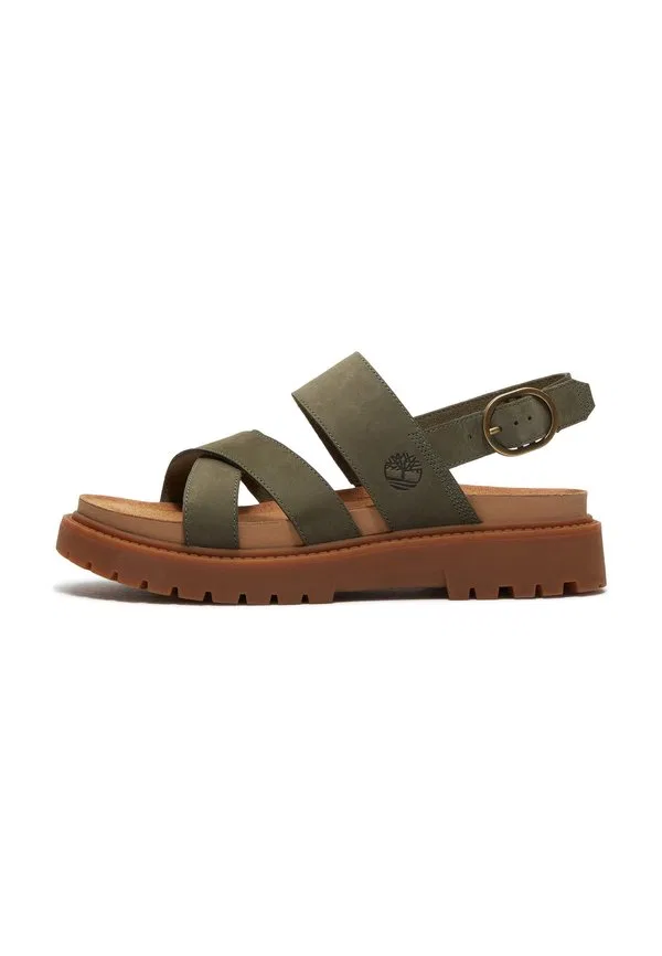 Сандалии clairemont way с перекрестными ремешками Timberland, Dark Green Nubuck