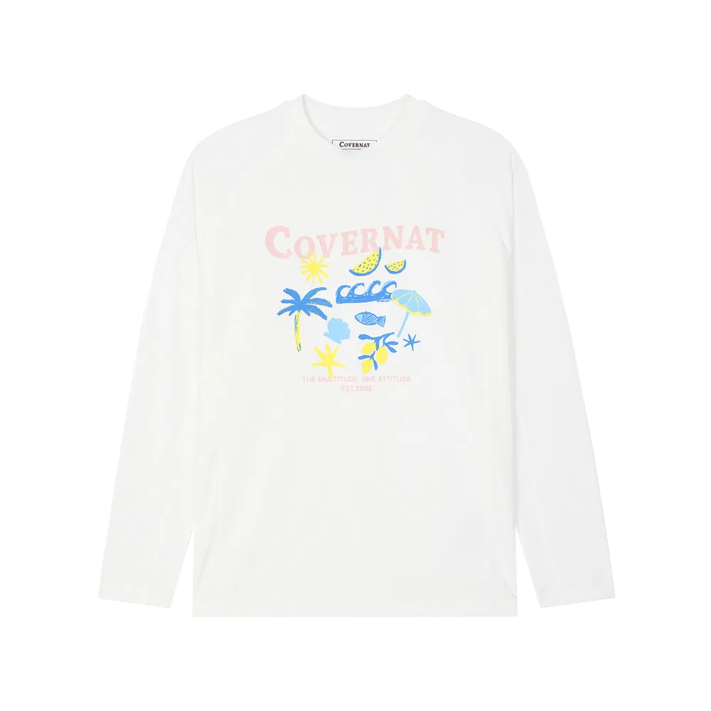 Детский рашгард с длинным рукавом Island Summer, айвори, от Covernat Kids