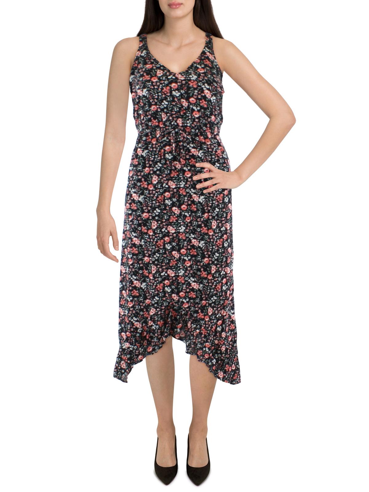 

Женское тканое платье миди с цветочным принтом Bobeau, цвет black floral