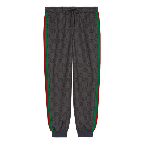 

Брюки jumbo gg jogging pant with web 'grey dark grey' Gucci, серый