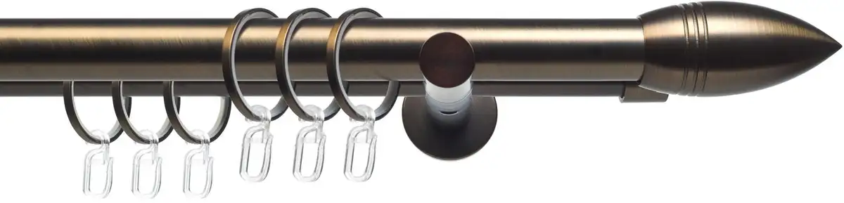 

Карниз Liedeco "CELBULLE02SG2L", 2 направляющих, фиксированного размера, 2 направляющих фиксированного размера, Ø 25/20 мм 160 см, Ø 25 мм, цвет bronzefarben