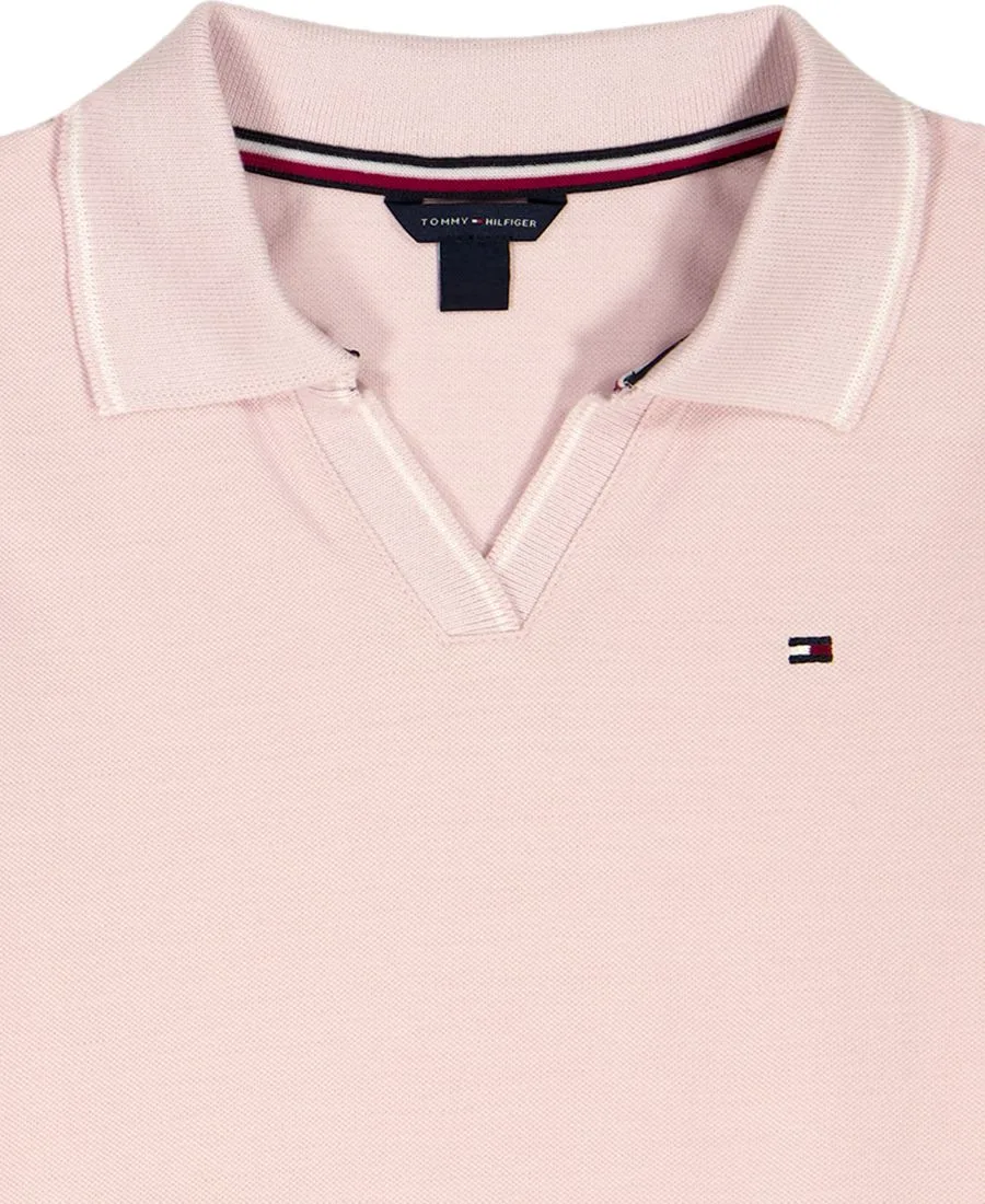 Поло с воротником-стойкой для девочек 7-16 лет Tommy Hilfiger, светло-розовый — фото 4