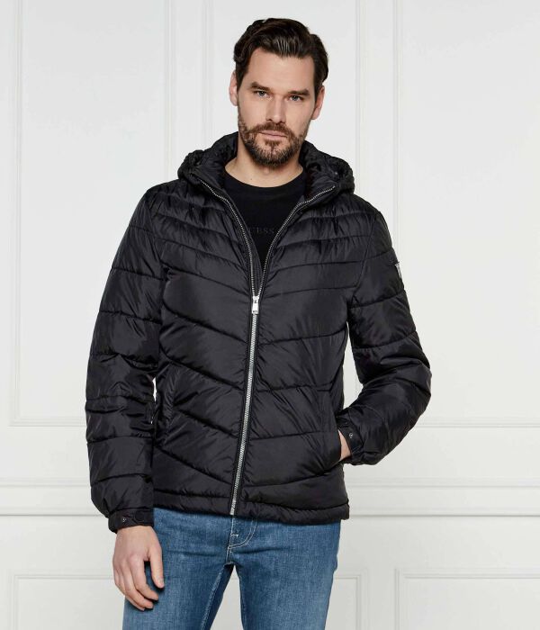 

Куртка мужская Guess Jeans стеганая с высоким воротником, черный
