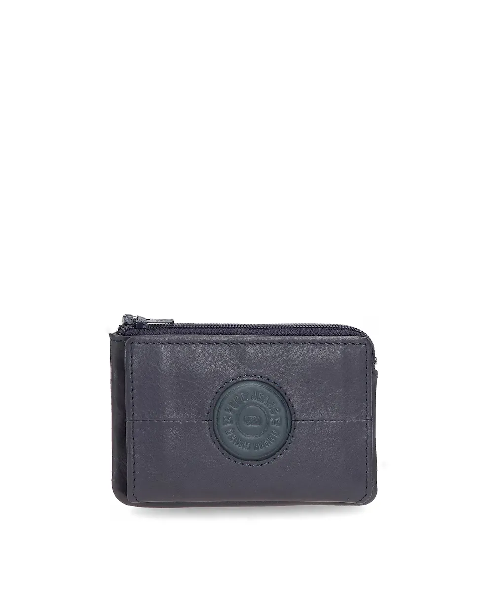 

Мужской кошелек Cracker с кожаным держателем для карт темно-синего цвета Pepe Jeans, синий