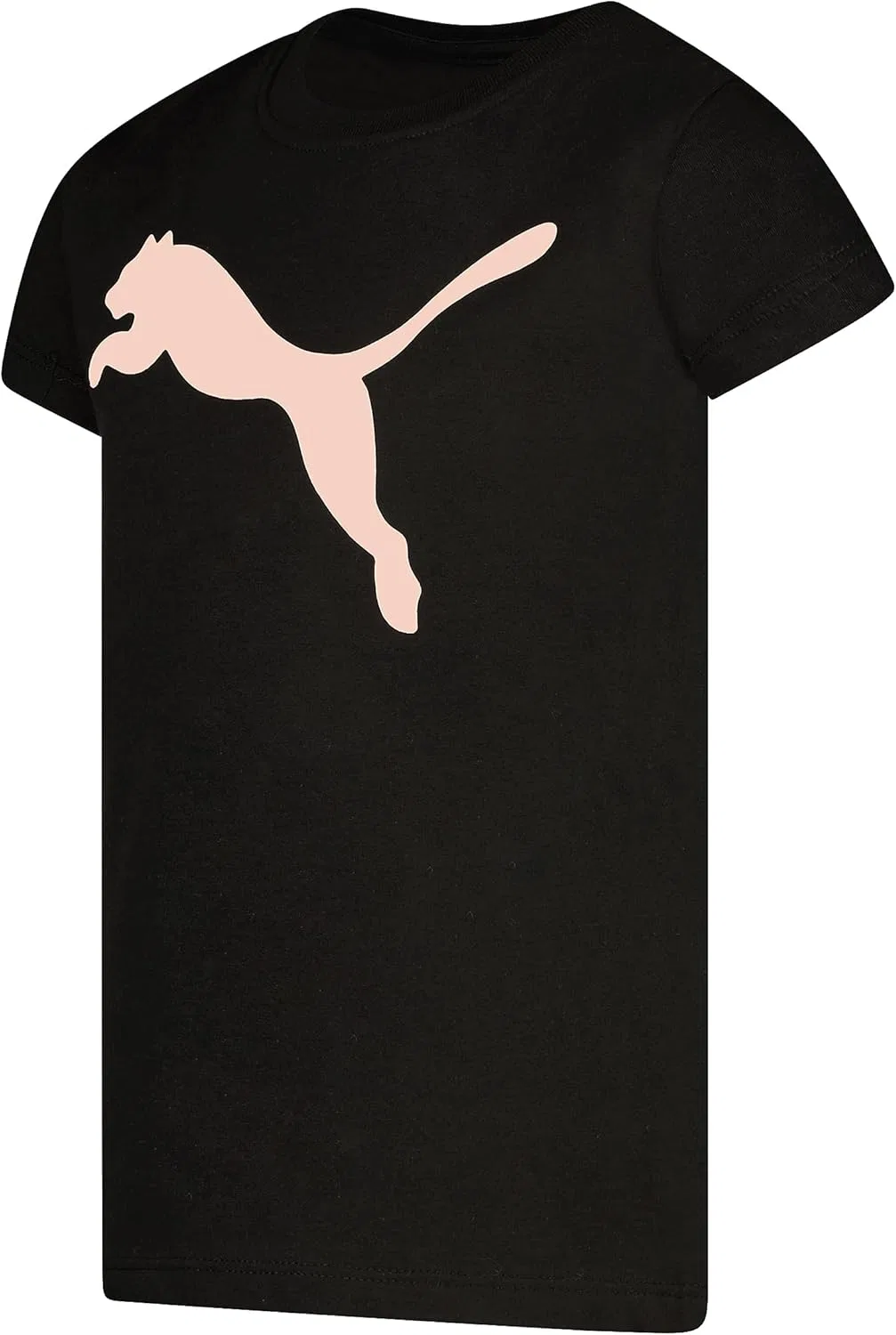 Детская футболка Puma с коротким рукавом и круглым вырезом, с логотипом Core Logo, мягкая и легкая, Black Cat — фото 4