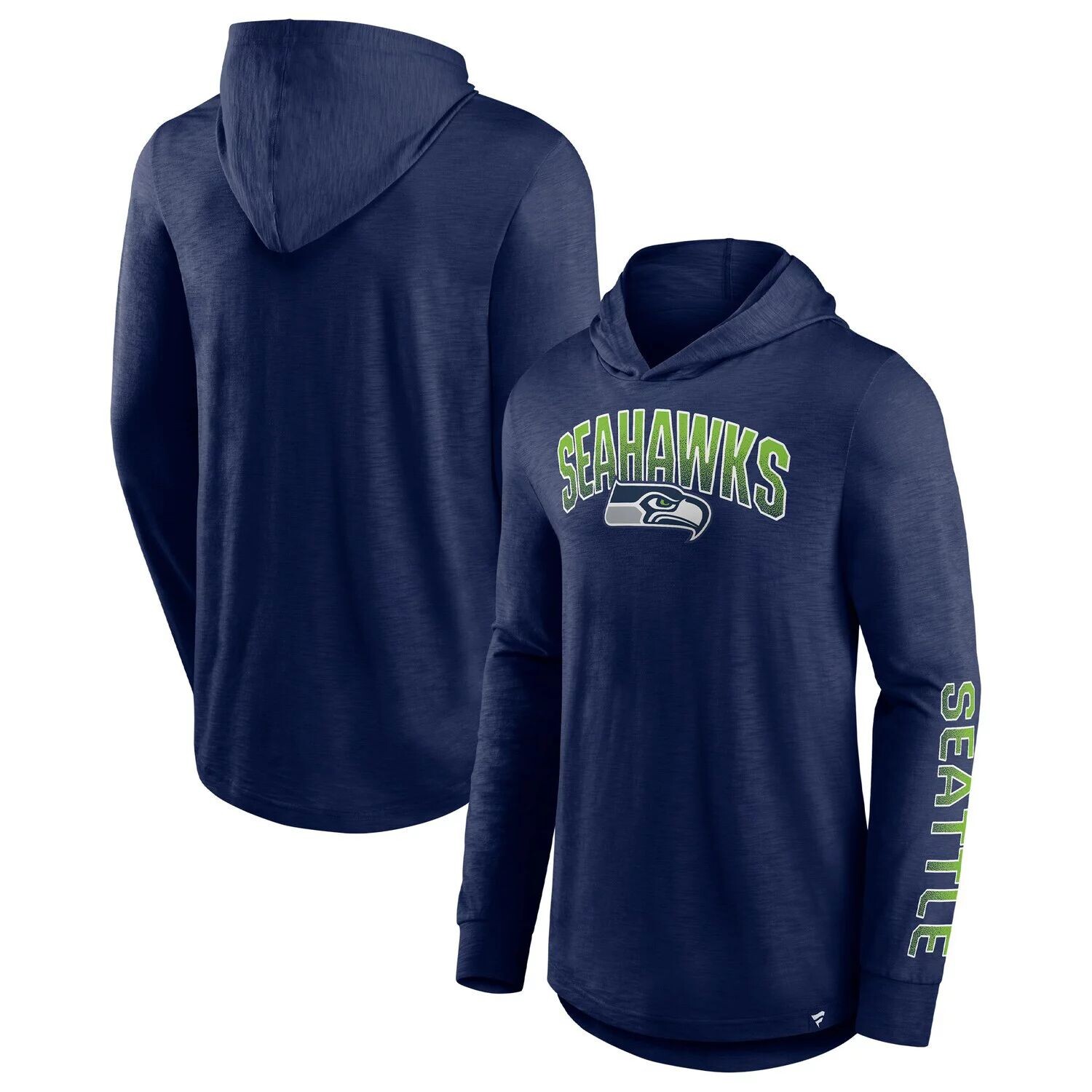 

Мужской темно-синий пуловер с капюшоном с фирменным логотипом Seattle Seahawks Front Runner Fanatics