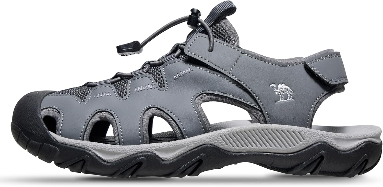 

Мужские походные сандалии CAMEL CROWN противоскользящие, спортивные водные туфли с поддержкой свода, с закрытым носком, летние сандалии для кемпинга, пляжа и активного отдыха на улице, серый