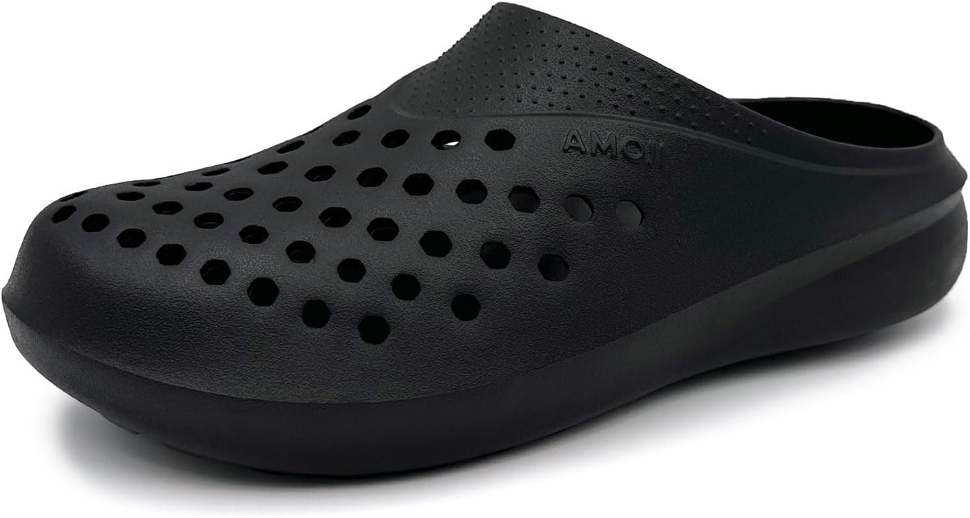 

Женские садовые сабо Amoji Men, летние обувь для садоводства, пляжные туфли AM2277, черный