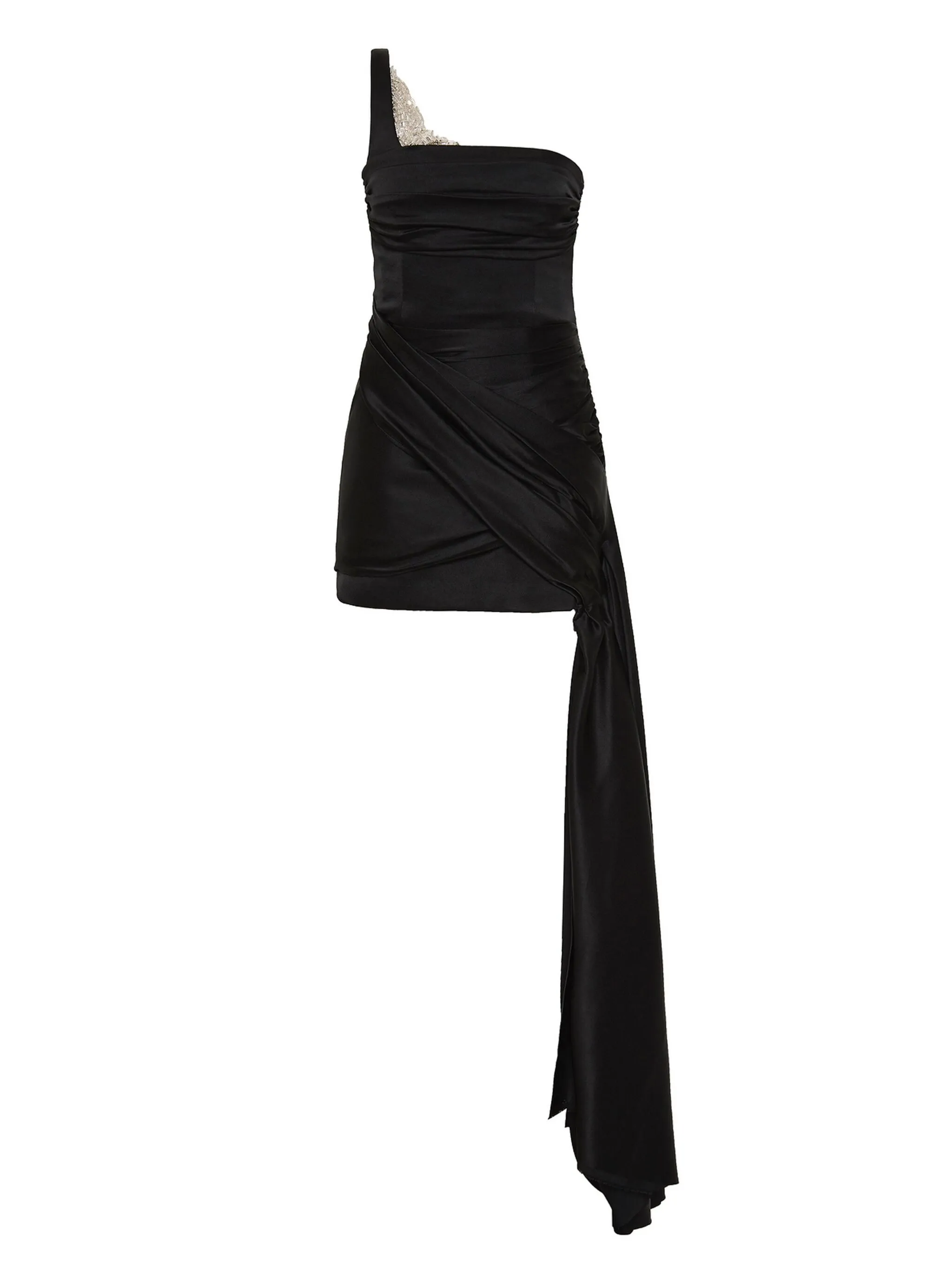 

Платье мини асимметричного кроя с драпировкой Rachel Gilbert, черный