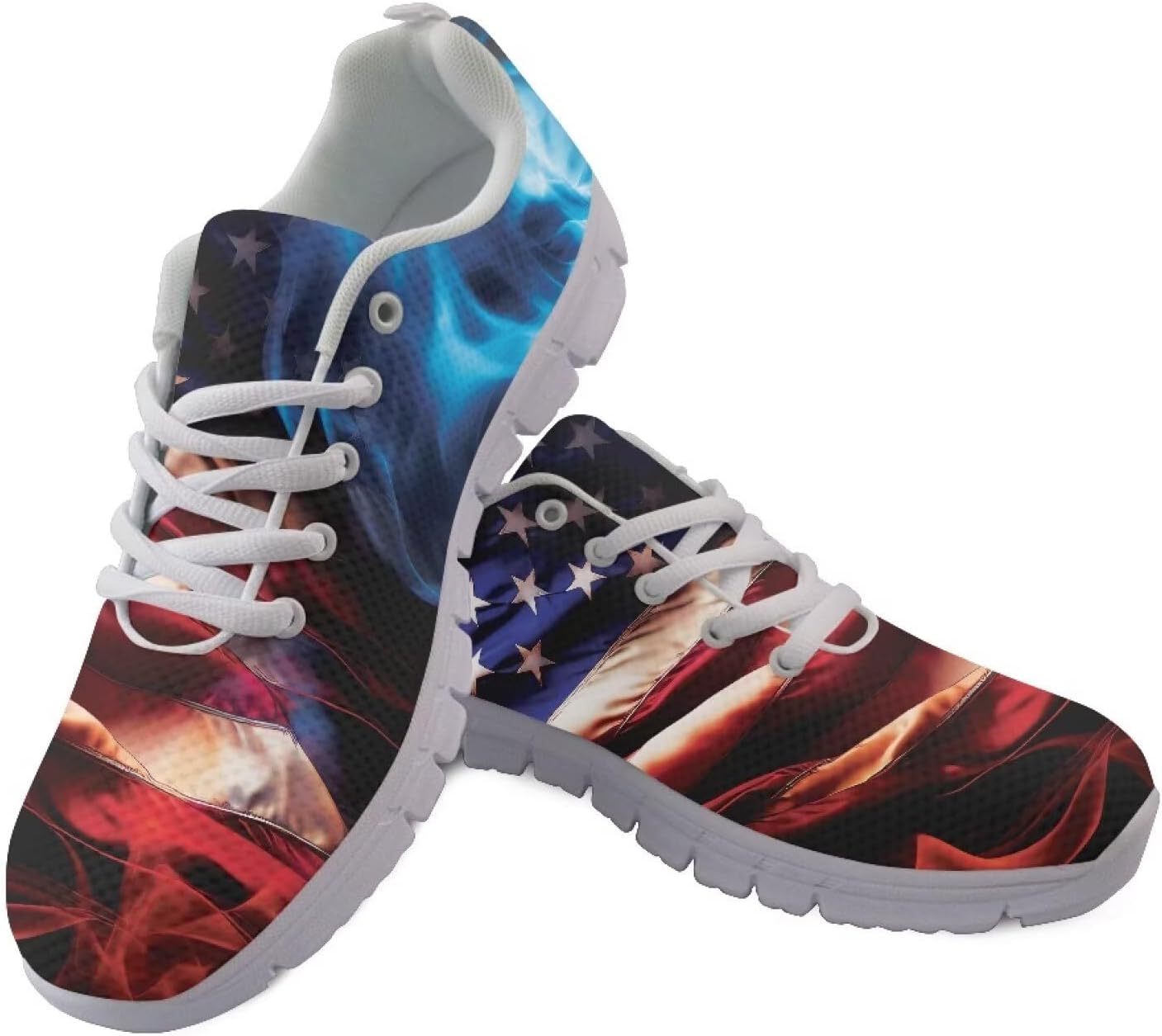

Мужские и женские кроссовки GIFTPUZZ, дышащие с сеткой, повседневные спортивные, легкие, на шнуровке, для ходьбы, American Flag