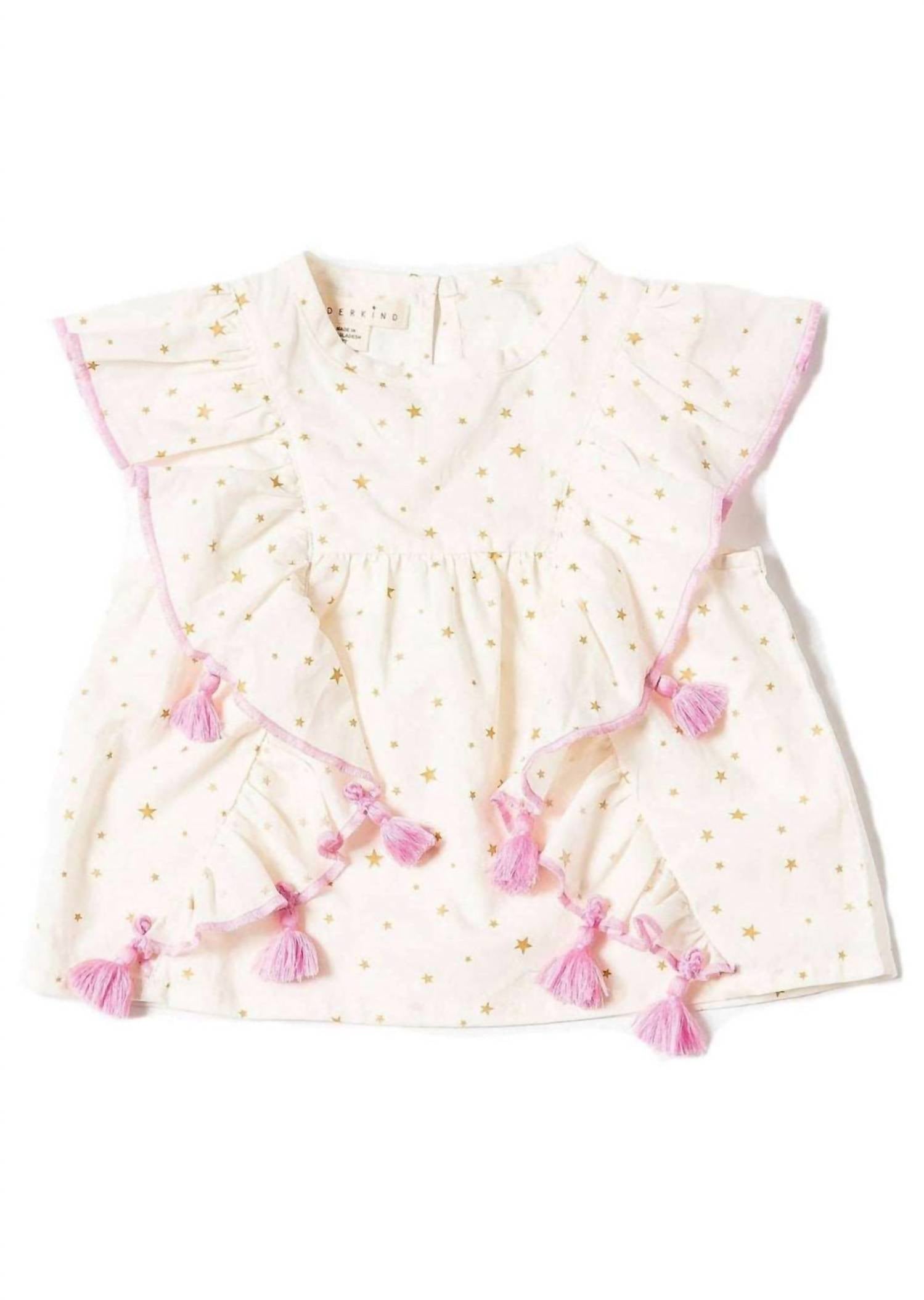 

Топ с кисточками Girl's Star Tassel в белом цвете KINDERKIND