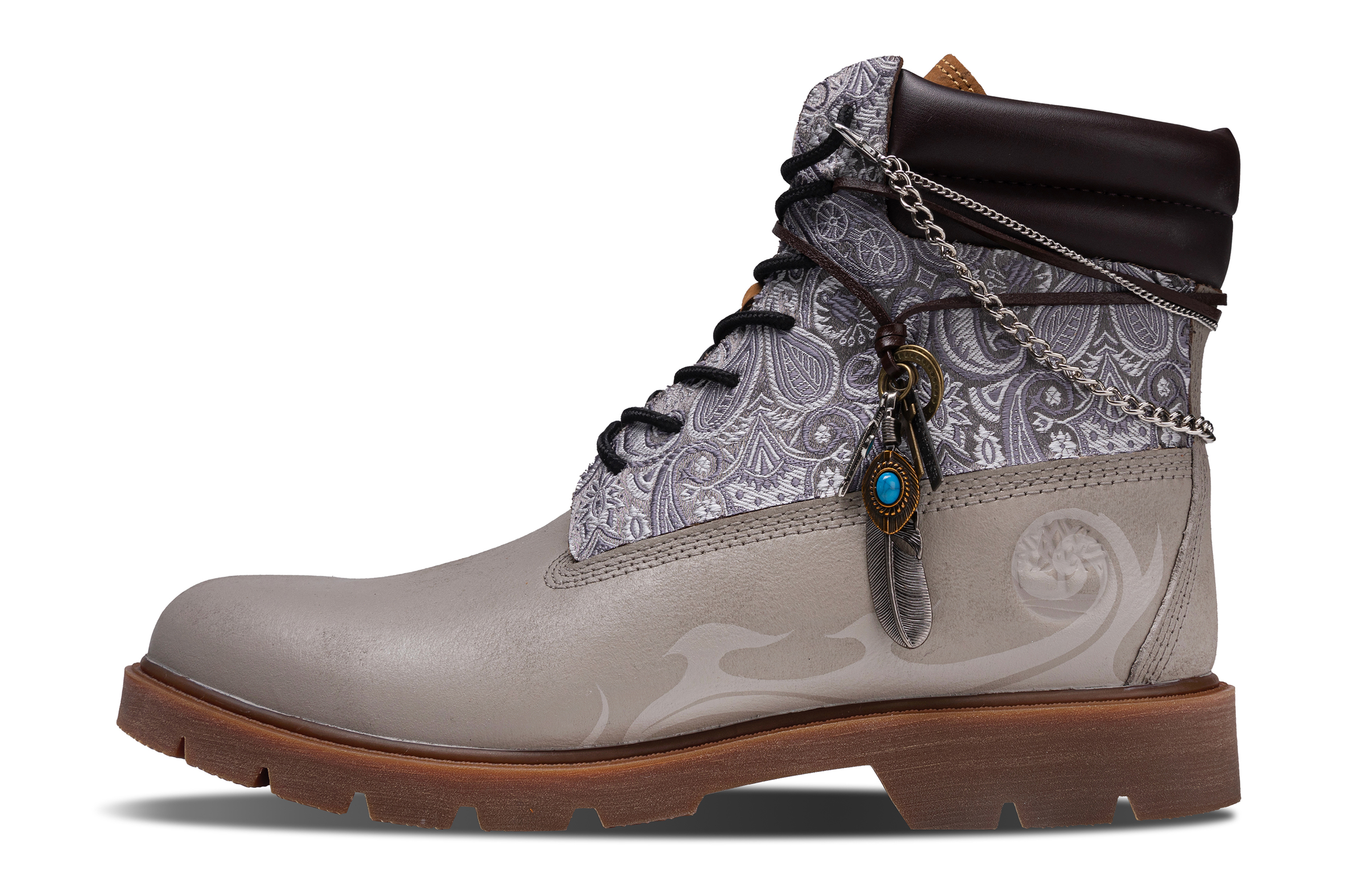 Timberland Классические 6-дюймовые ботинки Paisley Feather для активного отдыха, устойчивые к истиранию, мужские, Sand Gray