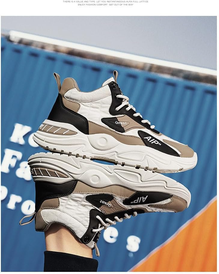 Мужские кроссовки с массивной подошвой - прочный, стильный дизайн для комфорта в течение всего дня и городских прогулок Hoalox, хаки — фото 4