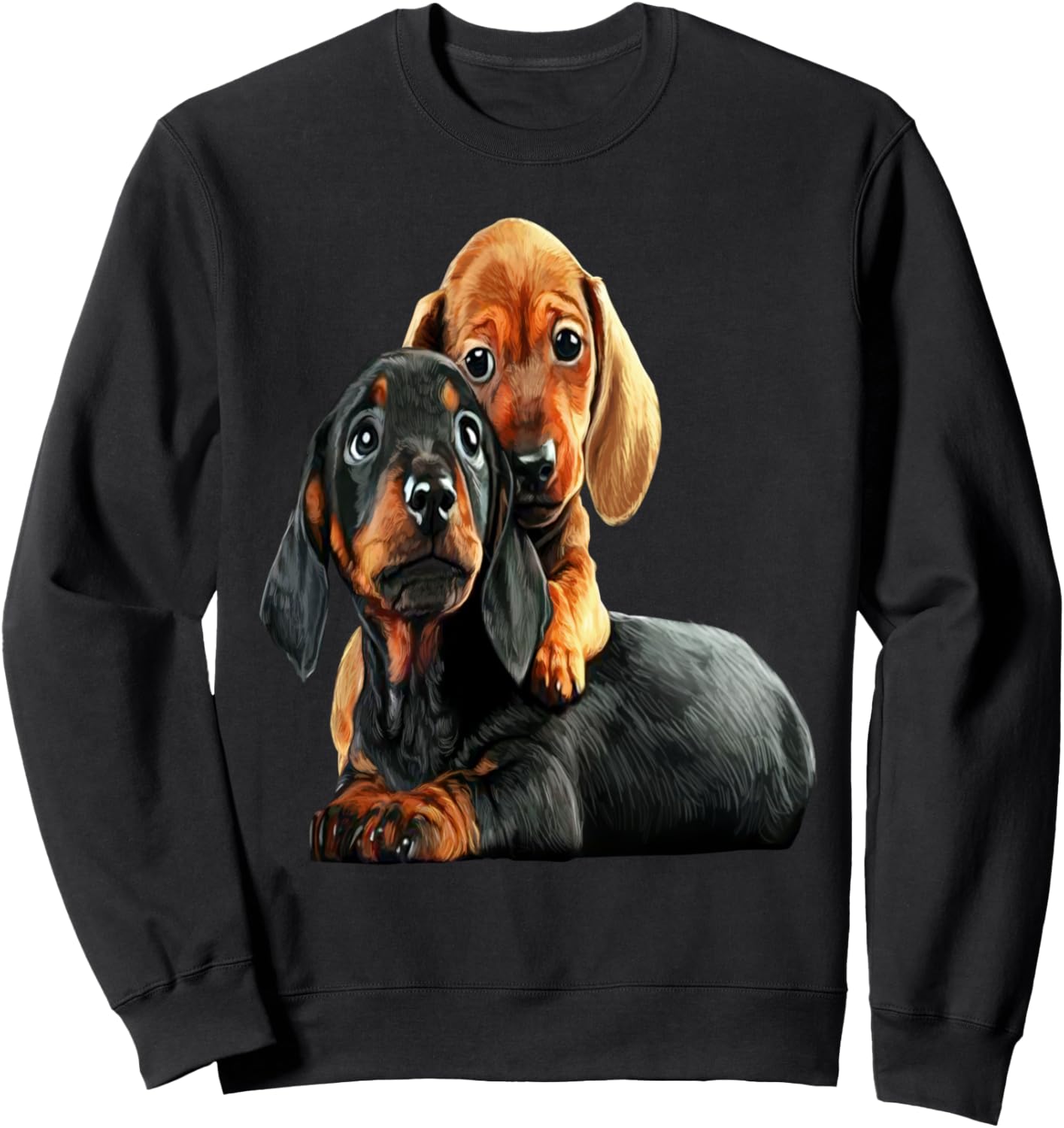 

Толстовка с изображением черно-коричневой таксы Black Brown Dachshund Dog Love Craze Tees