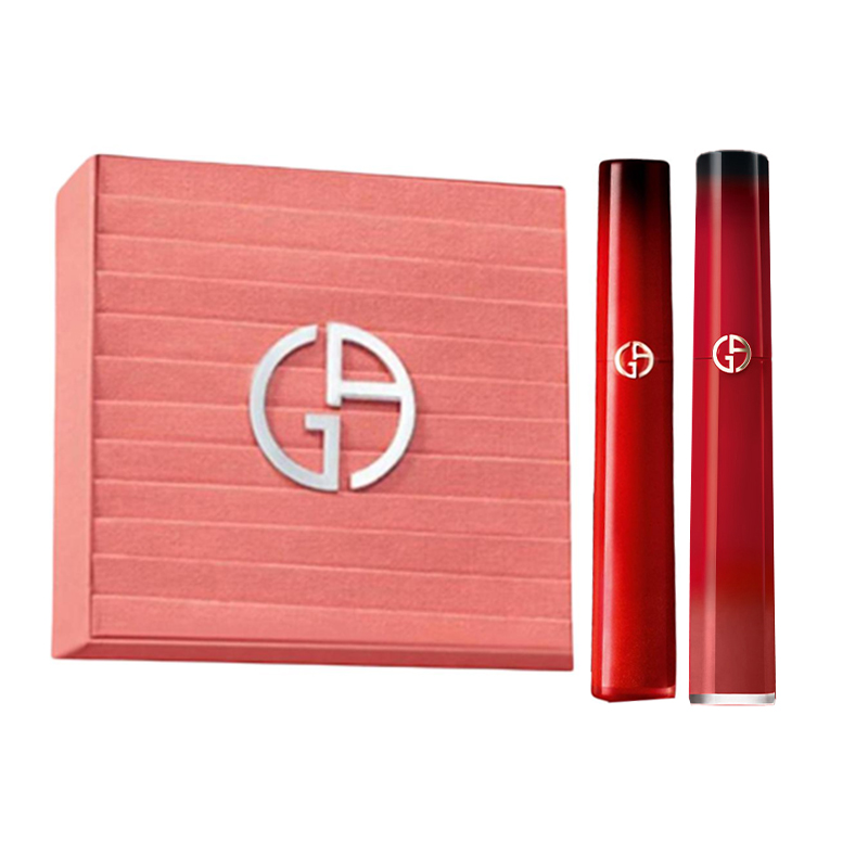 

GIORGIO ARMANI AMANI новая красная тюбик блеск для губ набор velour легко растушевывается натуральный 6,5мл*2