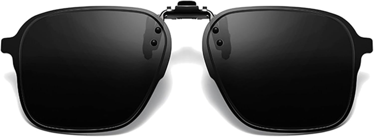 

Поляризованные солнцезащитные очки с зажимом для ношения поверх очков с диоптриями, защита от УФ-излучения, антибликовое покрытие, откидные солнцезащитные очки с зажимом, унисекс FRAZALA, Black Lens/Grey Vision