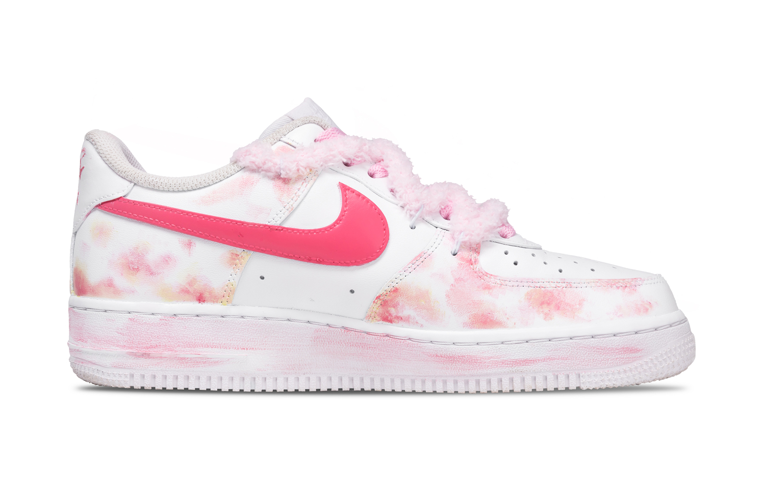 Nike Детские низкие кроссовки Air Force 1 Dish Dream из кожи с противоскользящей амортизацией и износостойкостью, розовые — фото 4
