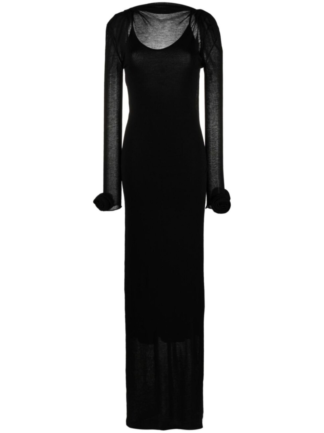 

Blumarine платье макси с цветочной аппликацией, синий