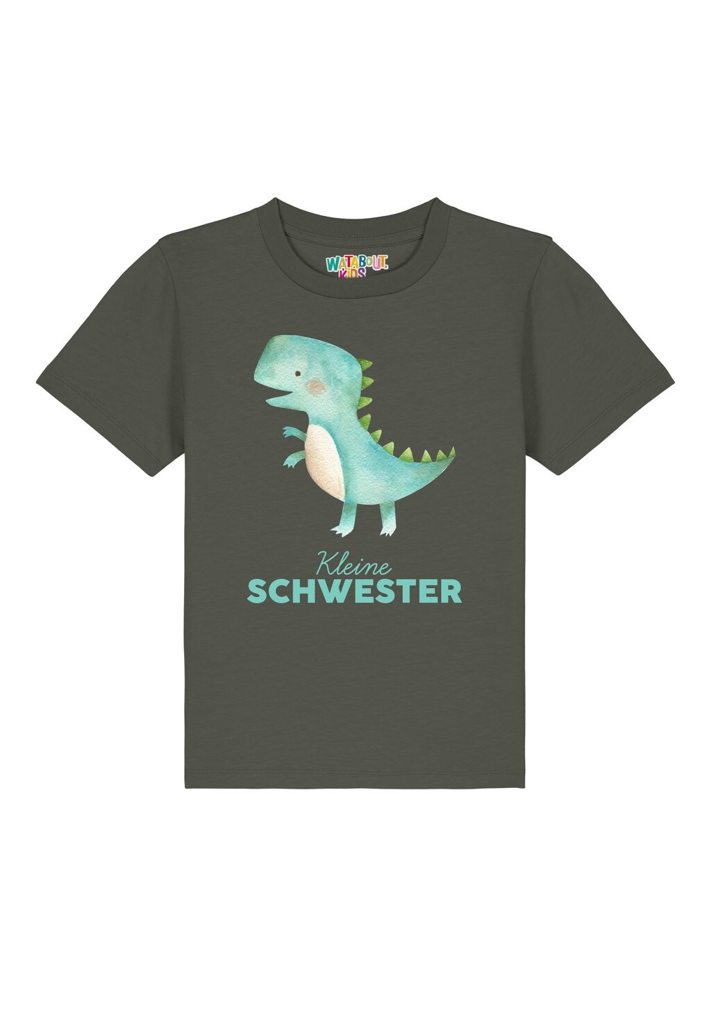 

Футболка с принтом DINOSAURIER KLEINE SCHWESTER watapparel, хаки