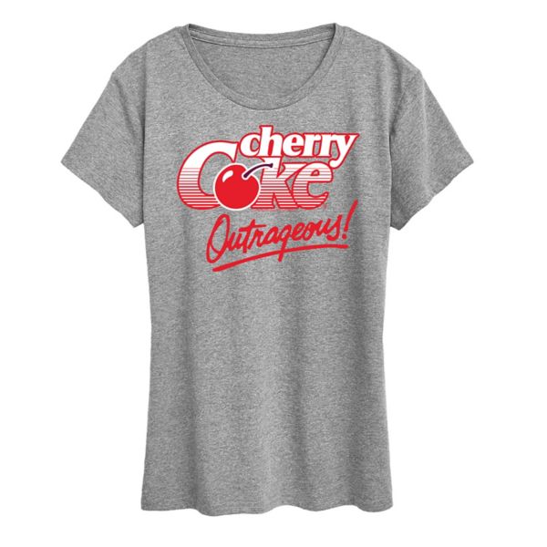 

Женская футболка Cherry Coke с дерзким принтом Licensed Character, серый