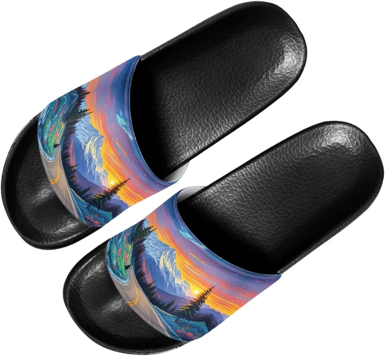 

Сланцы с принтом американского флага и лапы собаки Forchrinse для женщин и мужчин, легкие летние пляжные спортивные шлепки, Highway in the Beautiful View