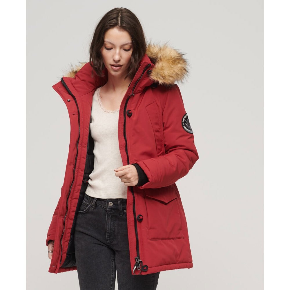 

Парка Superdry Everest Faux Fur, красный