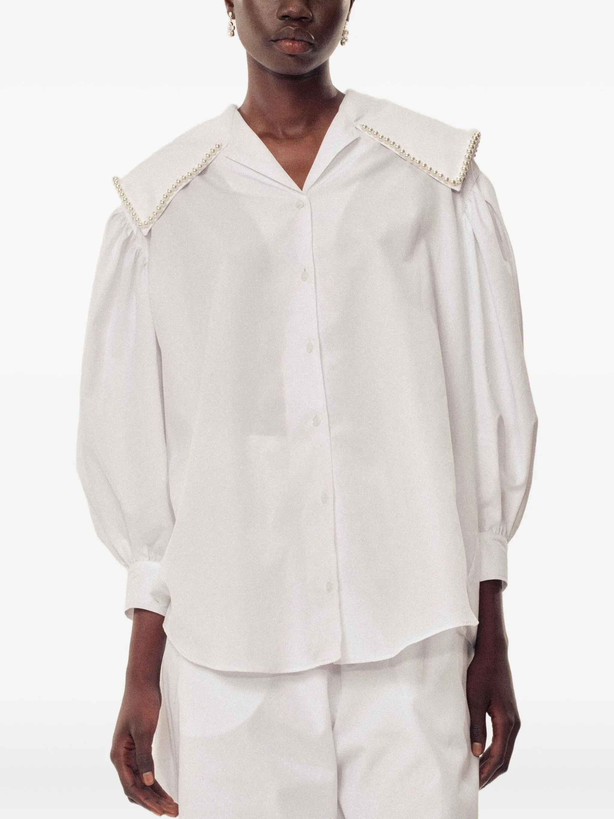 

Рубашка с объемными рукавами Simone Rocha, белый