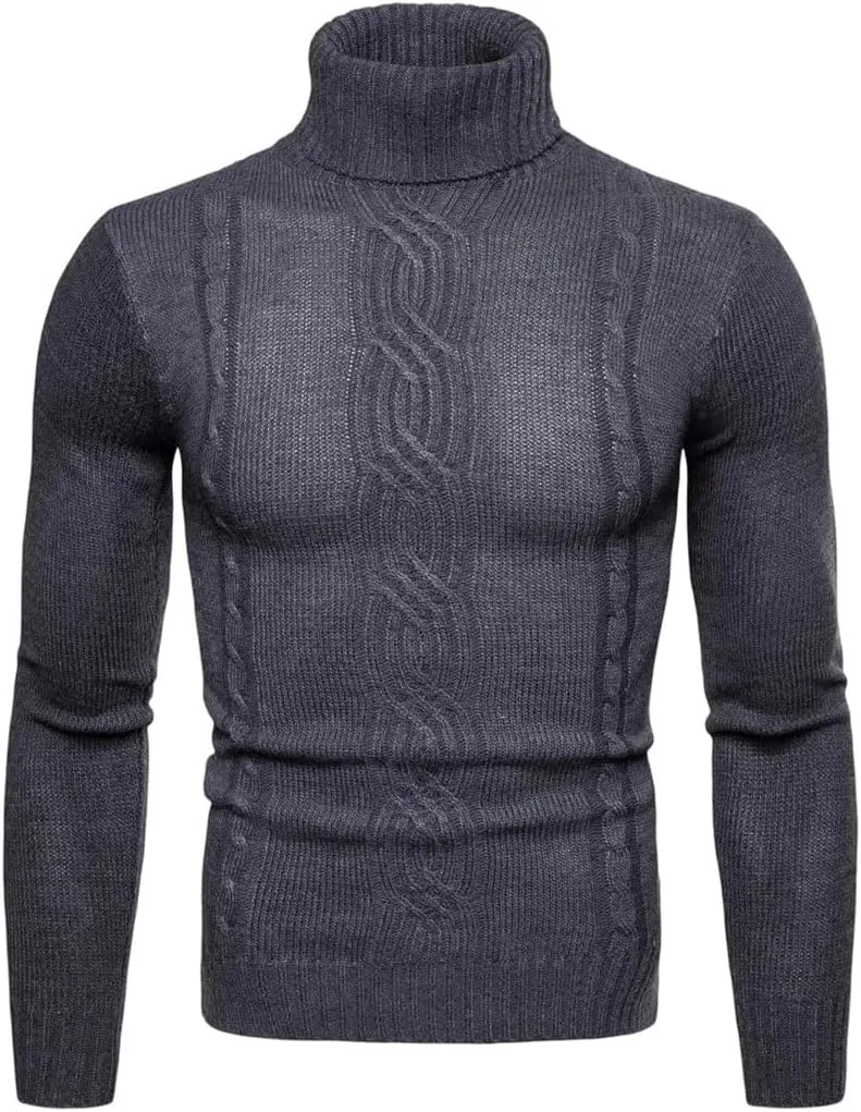 

Мужской зимний теплый водолазка свитер Slim Fit вязаный пуловер