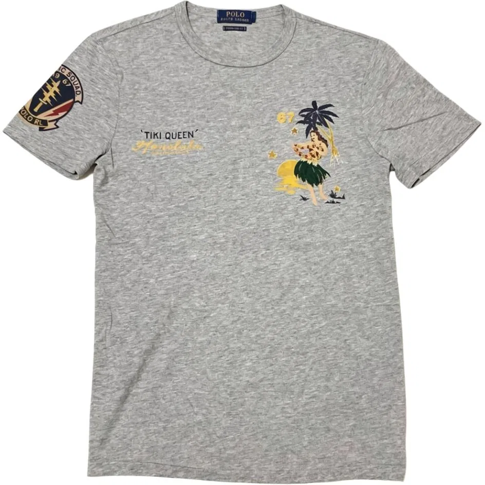 Футболка Custom Slim Fit Polo Ralph Lauren серая