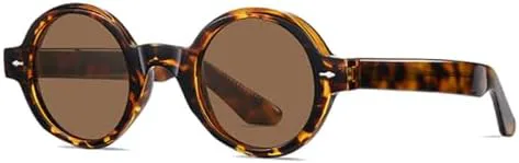 

Ретро круглые панк-солнцезащитные очки для мужчин 2027 года, модные прозрачные очки для женщин, солнцезащитные очки с заклепками UV400 MTZJH, Leopard Tea