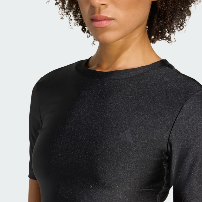 Женская футболка Adidas Workout Essentials Tee Shine, бежевый — фото 4
