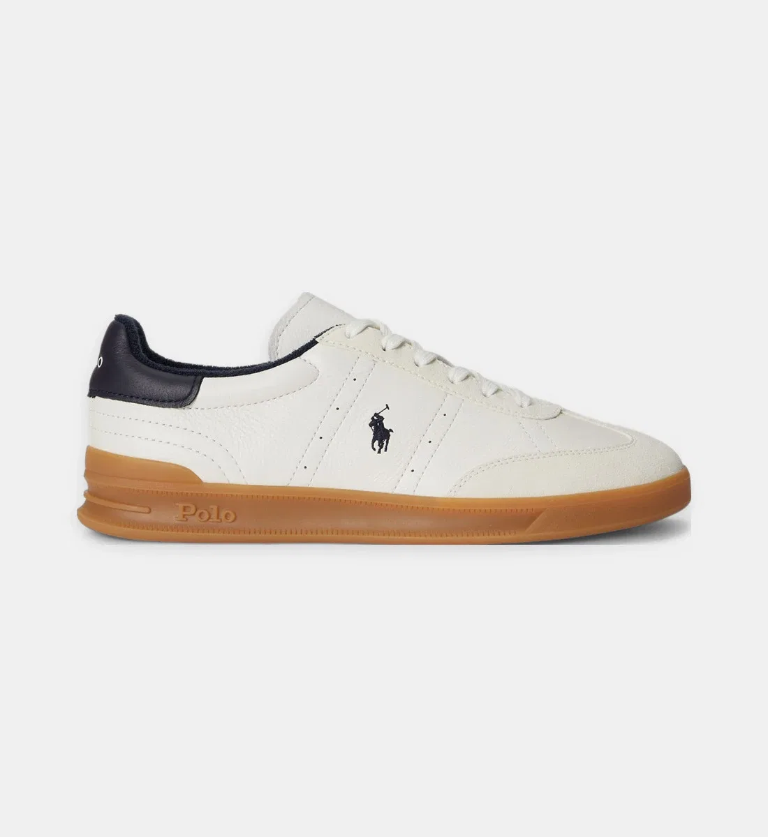 Кожаные низкие кроссовки с фирменным стилем POLO RALPH LAUREN, белый