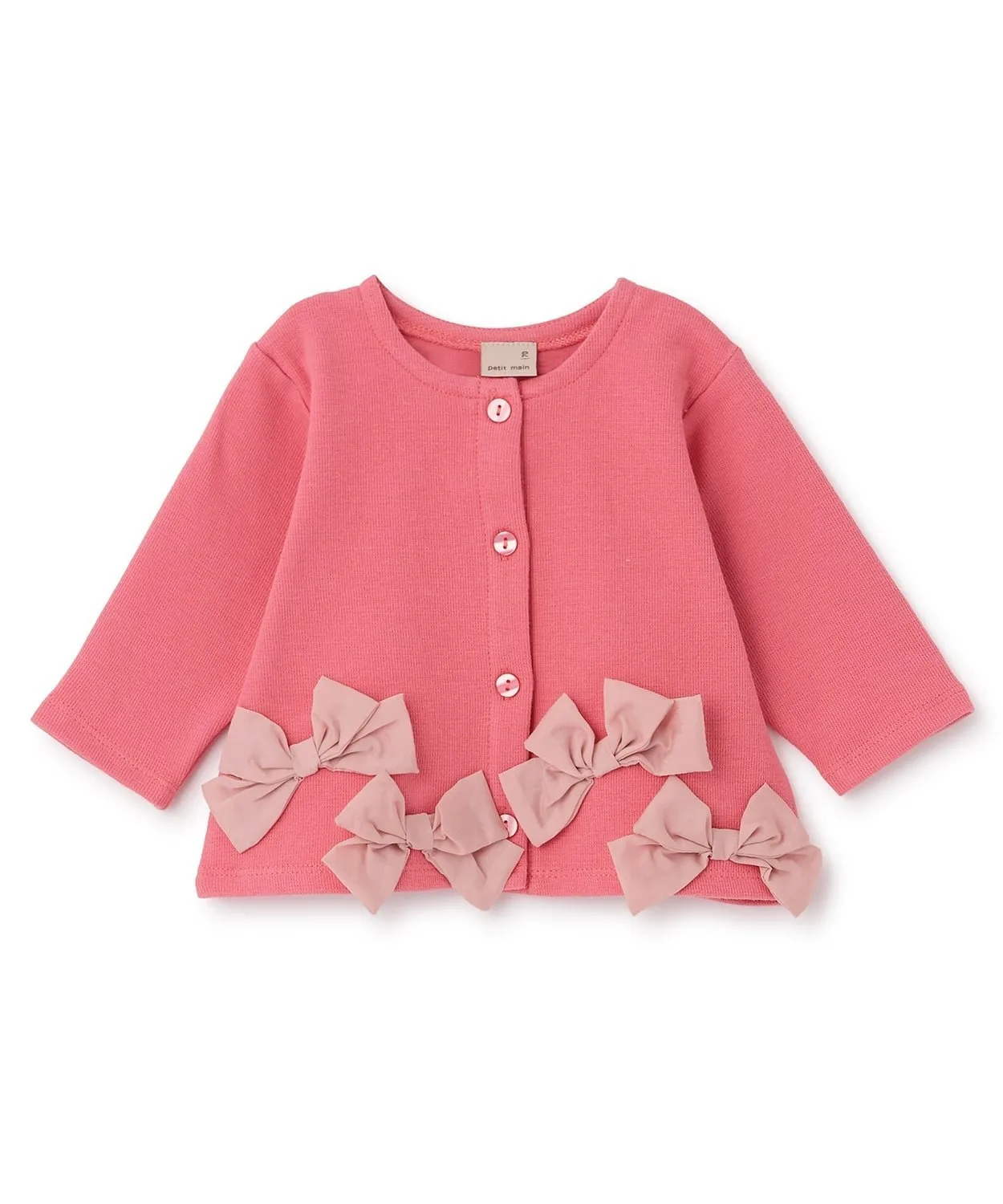 Кардиган с лентой Petit main, Cherry Pink