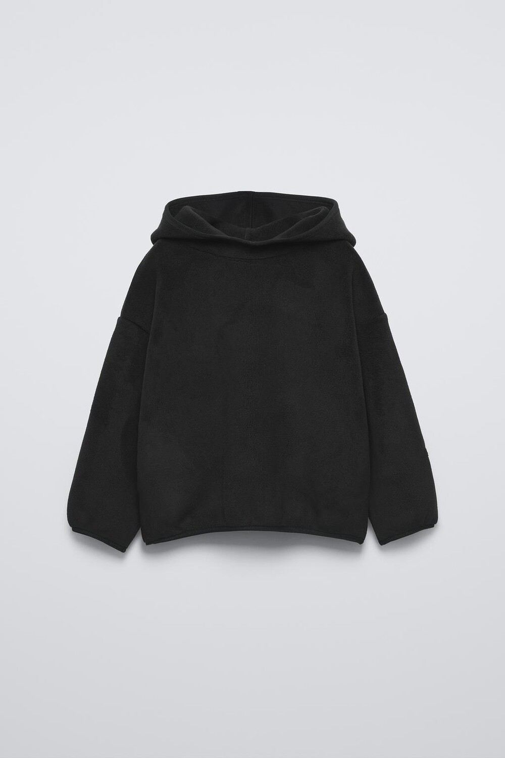 

Флисовая толстовка с капюшоном ZARA, черный