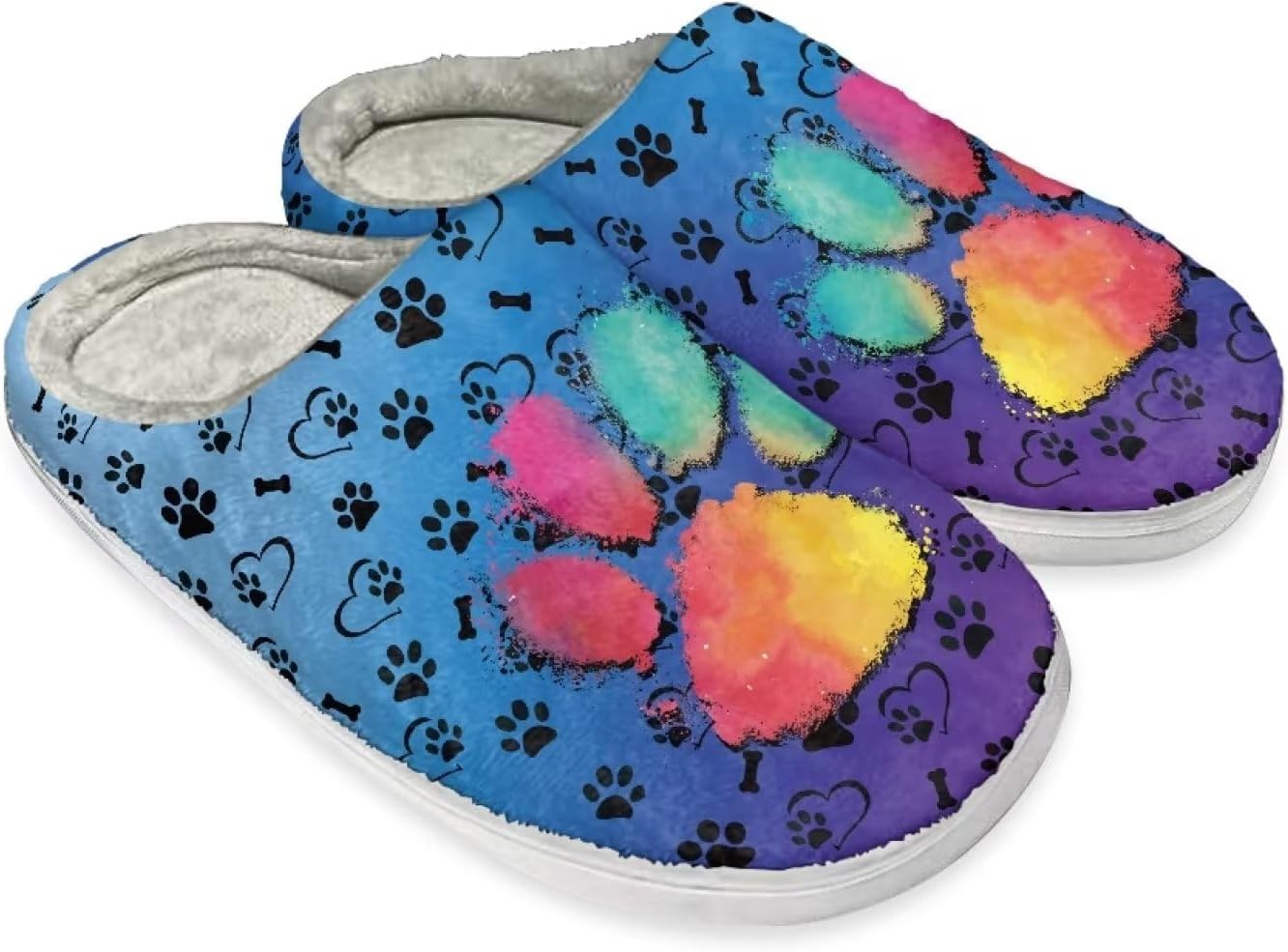 

Уютные пушистые домашние тапочки для женщин и мужчин, закрытые плоские плюшевые хлопковые тапочки для дома, мягкая нескользящая резиновая подошва, тапочки для дома и улицы Wanzuoeng, синий