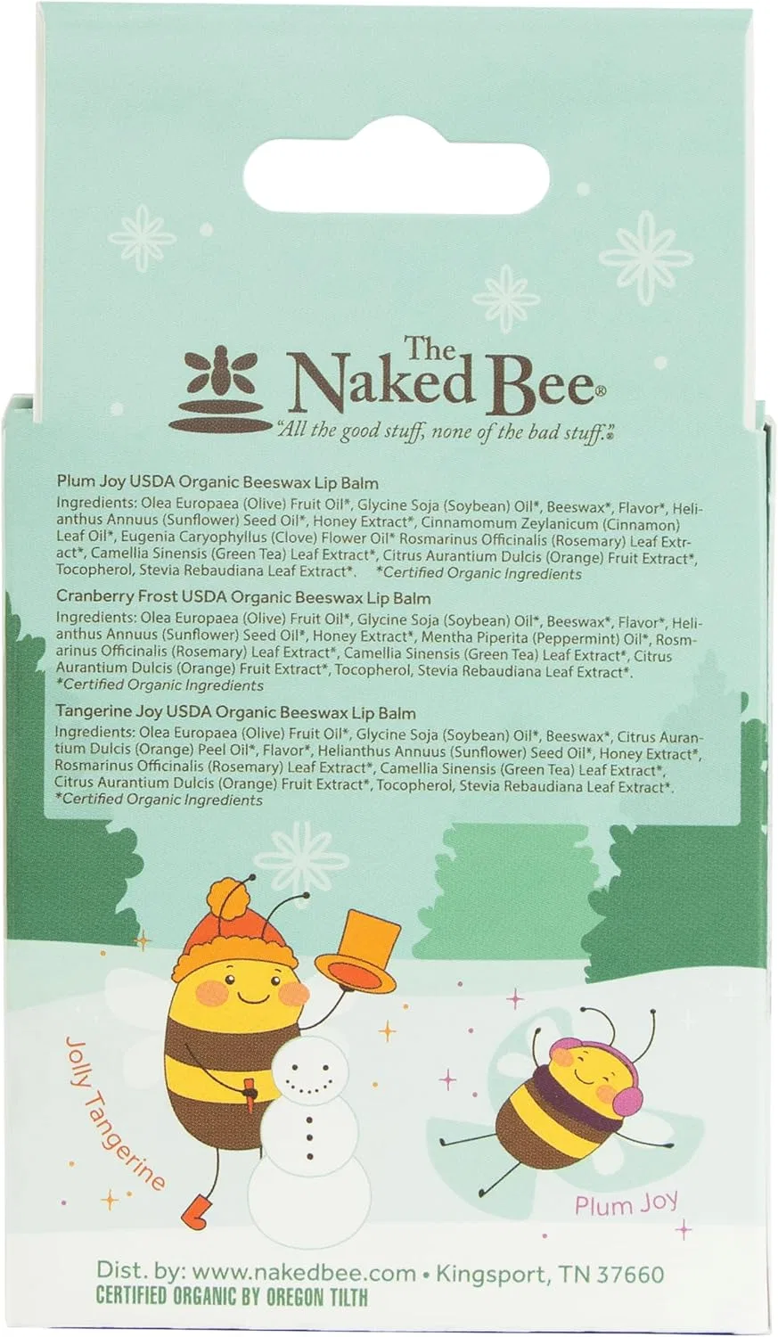 Губная помада The Naked Bee Winter Wonderland органический набор из 3 штук — фото 2