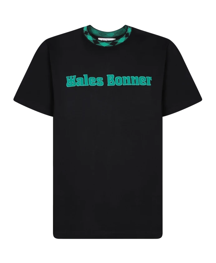 

Футболка с бирюзовым логотипом Wales Bonner, черный