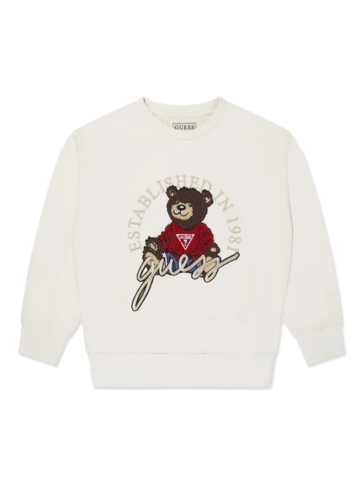 

Guess Kids детский плюшевый мишка толстовка, белый