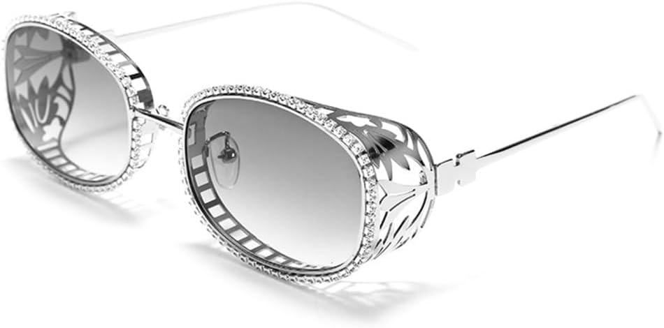 

Винтажные овальные солнцезащитные очки с бриллиантами для мужчин и женщин, овальные, с кристаллами, для защиты глаз, в стиле панк, с защитой от УФ-излучения UV400 LANGSER, 1