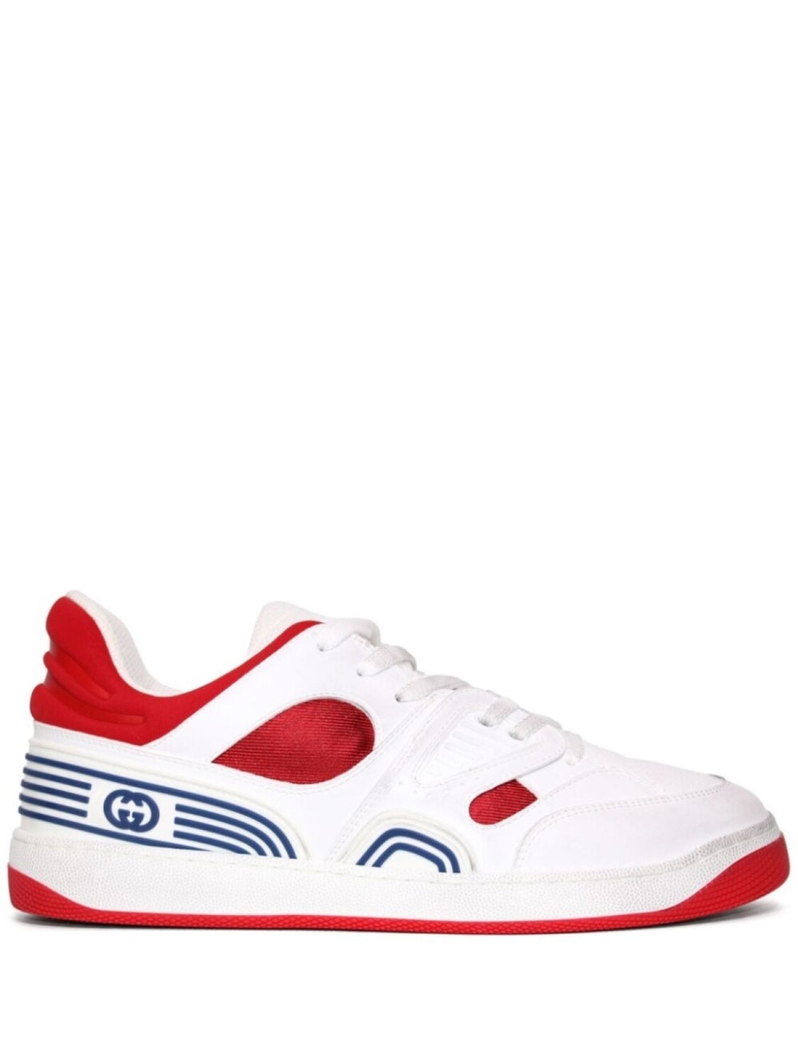 

Кроссовки Gucci Basket Lace-up, белый/красный/серый