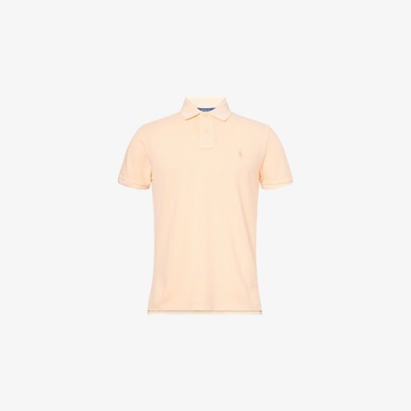 

Облегающая короткорукавная поло из пике-хлопка Polo Ralph Lauren, цвет amber