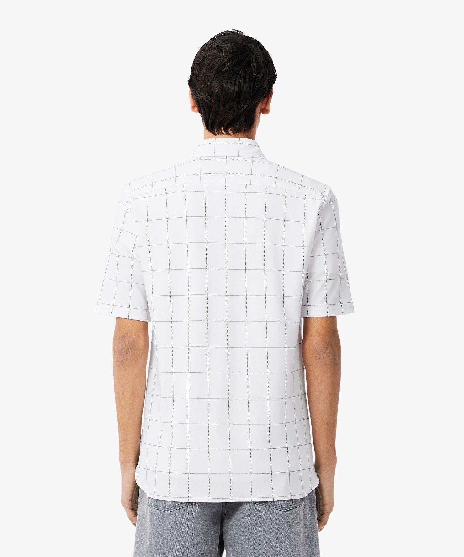 Футболка в клетку «оконная рама» LACOSTE, Black — фото 3