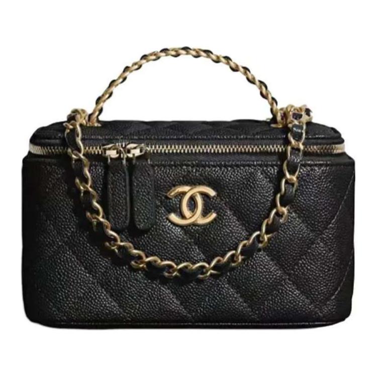 

Зернистая телячья кожа Чёрная Сумка-коробка CHANEL, Сумка через плечо, Кроссбоди, Женская сумка