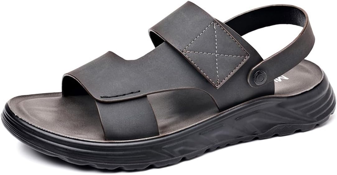 

Мужские повседневные кожаные сандалии Rojeam, сандалии для рыбалки с закрытым носком, летняя обувь, черный