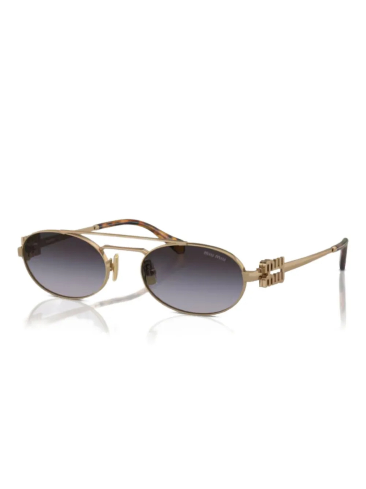 

Miu Miu Eyewear солнцезащитные очки в металлической оправе, золотой