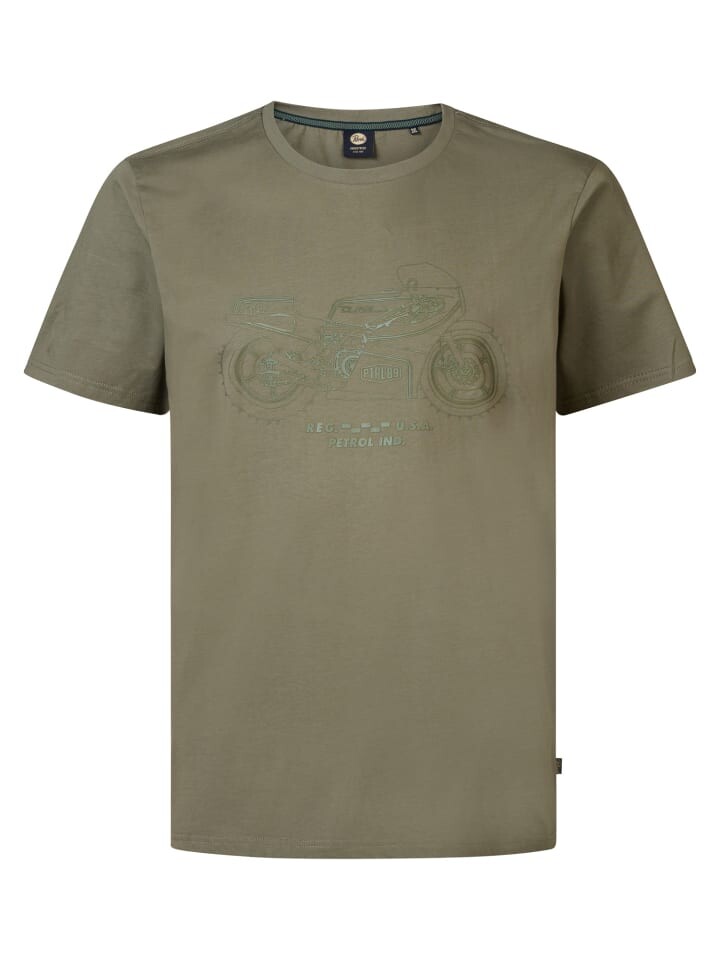 

Футболка Petrol Industries T-Shirt mit Aufdruck, цвет Plus Size TupitGrün