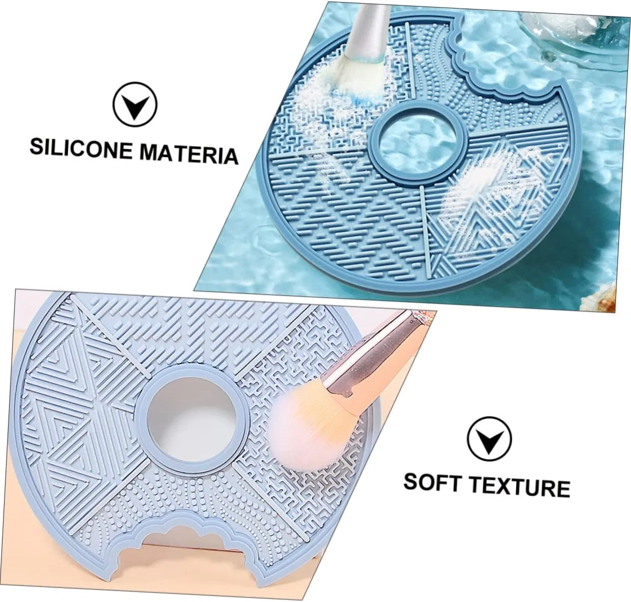 Коврик для мытья кистей Silicone Brush Cleaning Pad PLAFOPE набор 2 шт — фото 2
