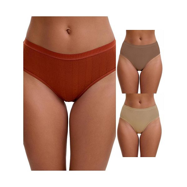 

3 пачки женских высоких трусов с эффектом коррекции живота и подъема бедер Inspire Chic, Gray Brown Beige