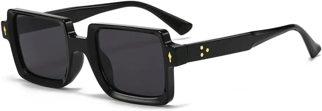 

Ретро квадратные солнцезащитные очки для женщин, модные градиентные очки для мужчин, трендовые заклепки, панк, защита от УФ-излучения UV400 UATXTAU, Black